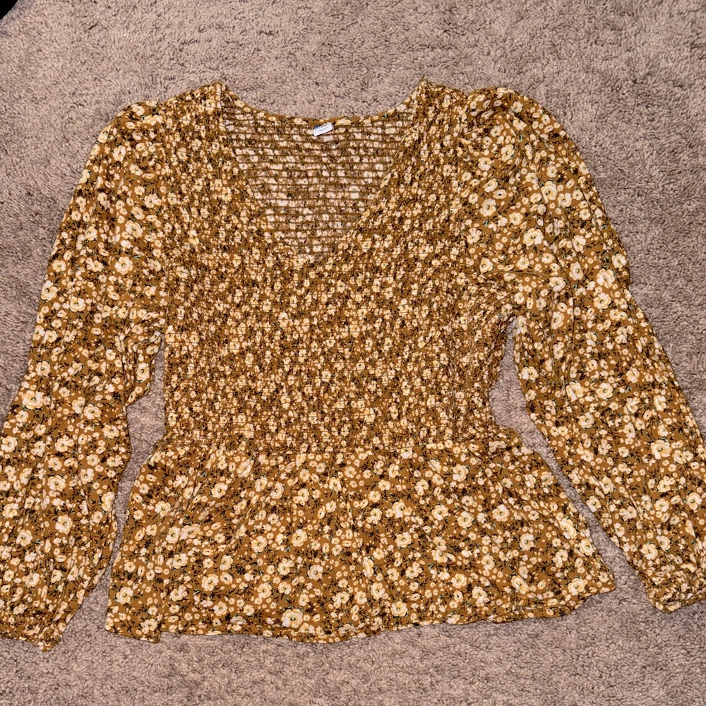 Ruched Floral Top